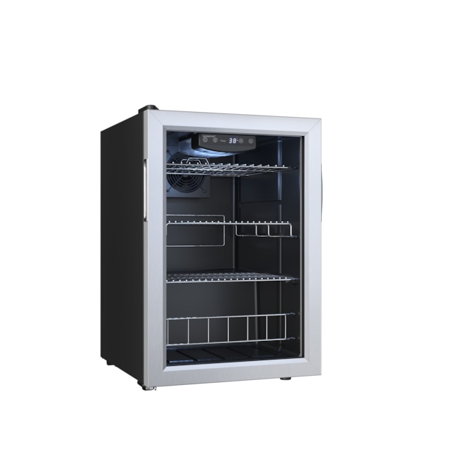 EdgeStar BWC91SS 17-in W 80-Can Capacity Black Cabinet; Stainless Steel Door Freestanding Beverage Refrigerator