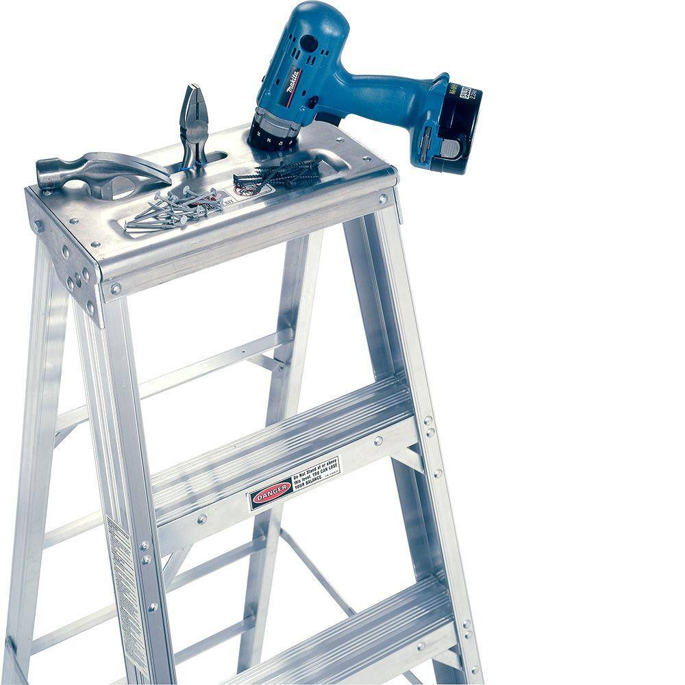 Werner 414 14 ft. Aluminum Step Ladder with 300 lb. Load Capacity Type IA Duty Rating
