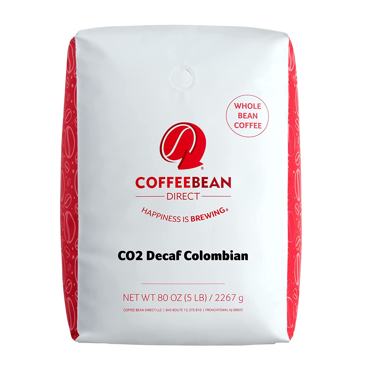 Coffee Bean Direct CO2 Decaf Colombian. Whole Bean Coffee. 5-Pound Bag