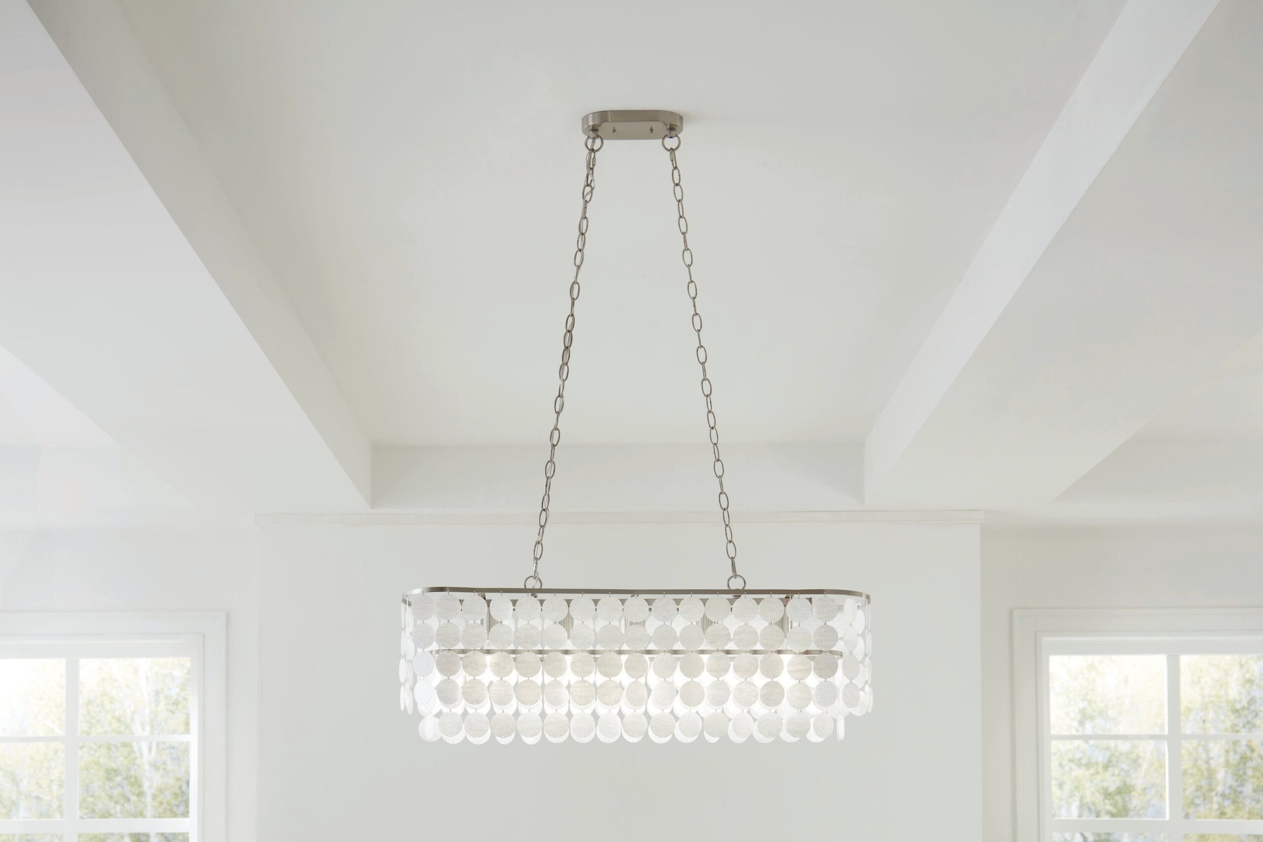 allen + roth Lemmond 5-Light Brushed Nickel Coastal Shell Chandelier