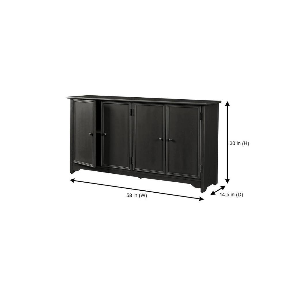 Home Decorators Collection  Bradstone 4 Door Charcoal Black Storage Console
