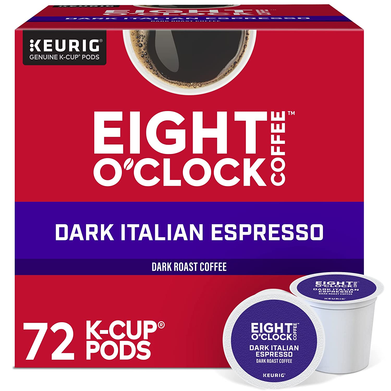 Eight O-Clock Coffee Dark Italian Roast. Keurig Single Serve K-Cup Pods. Dark Roast. 12 Count