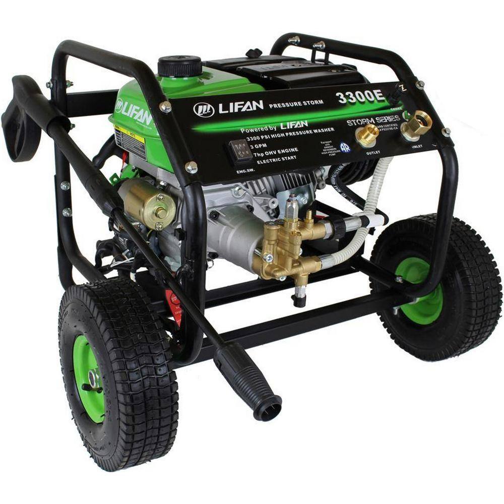 LIFAN LFQ3370E Pressure Storm Series 3.300 psi 2.5 GPM AR Axial Cam Pump Electric Start Gas Pressure Washer with Panel Mounted Controls