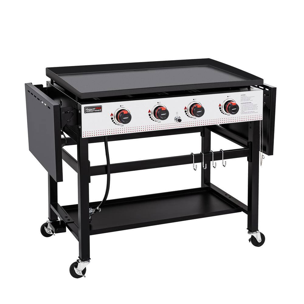 Royal Gourmet GB4002 4-Burner 36 in. Flat Top Propane Griddle Gas Grill for Outdoor Events. Camping and BBQ