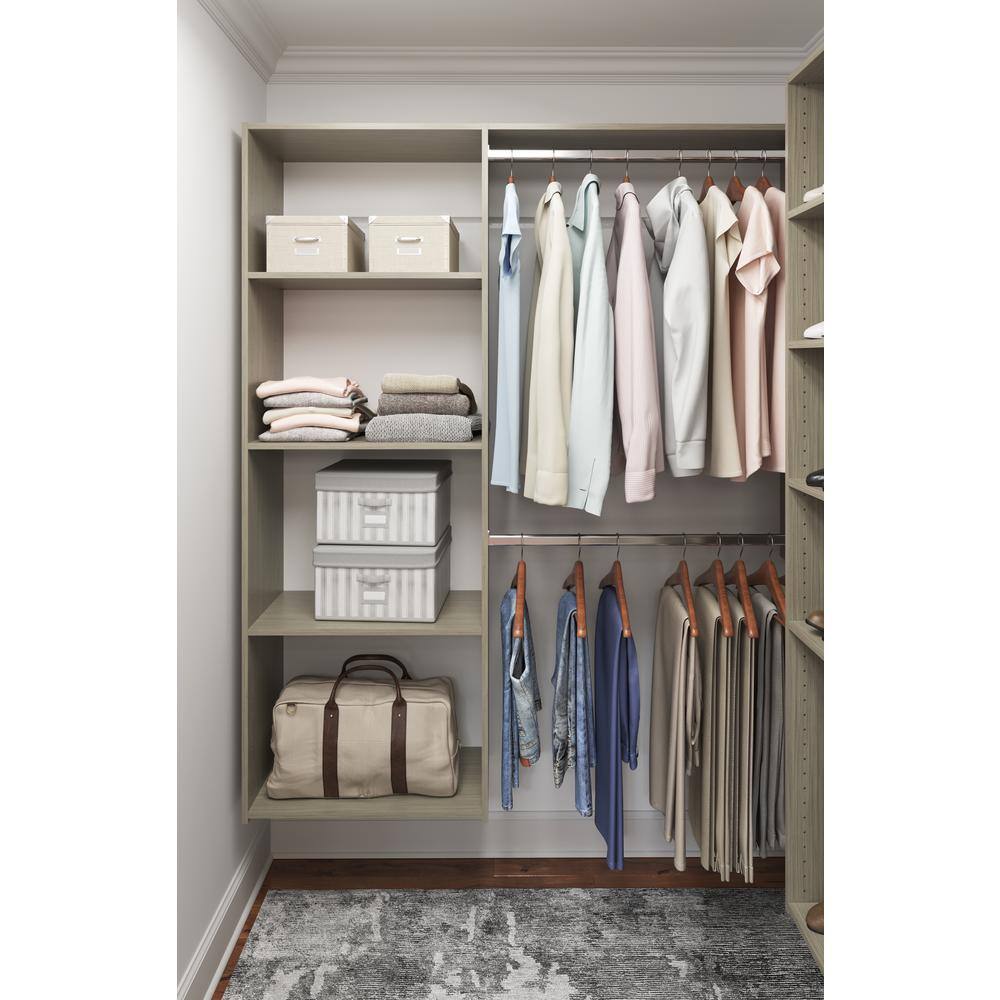 Closet Evolution GR18 36 in. W - 60 in. W Rustic Grey Wood Closet System