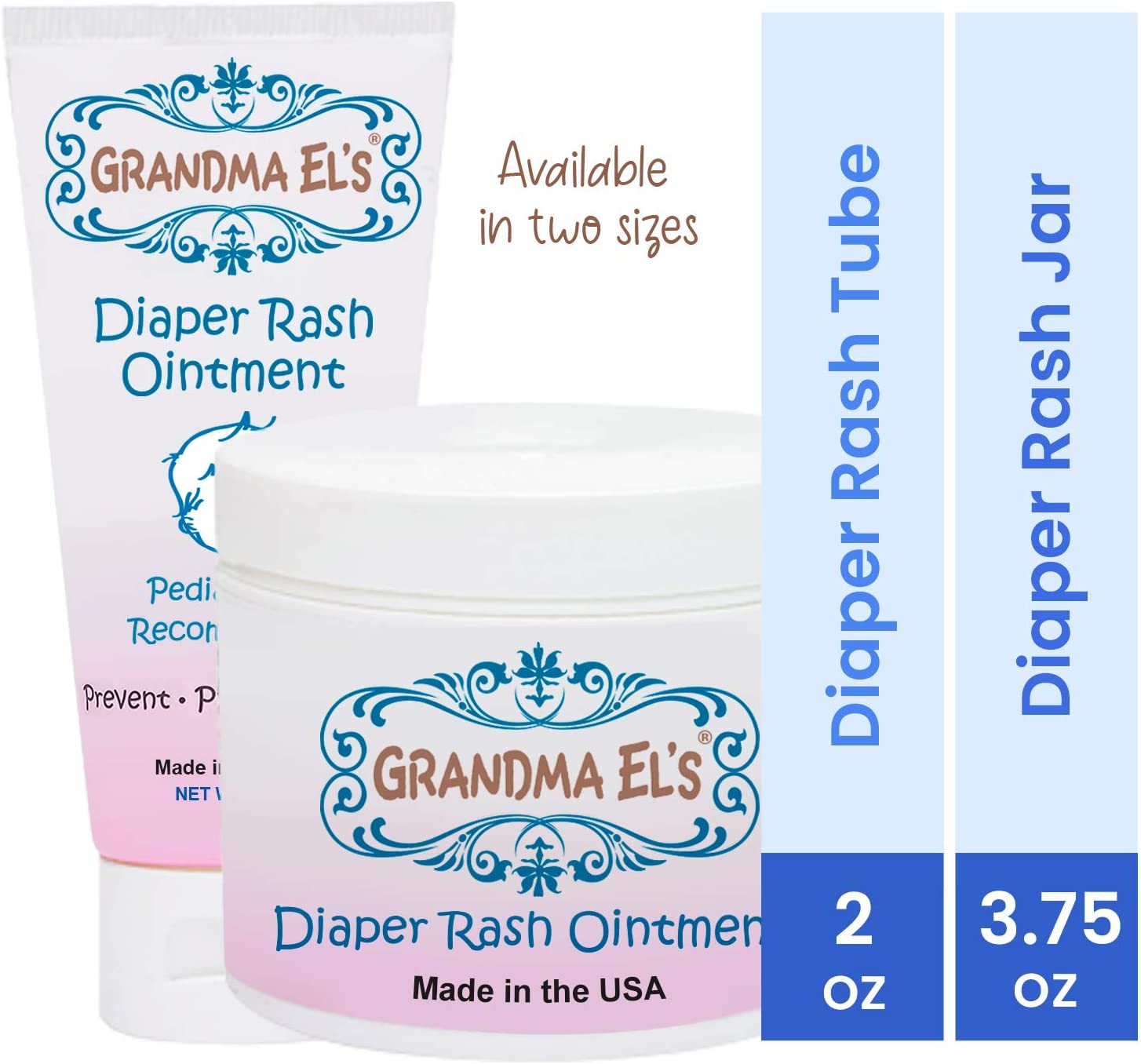 Grandma El-s Diaper Rash Remedy and Prevention Baby Ointment Jar. 3.75 oz.