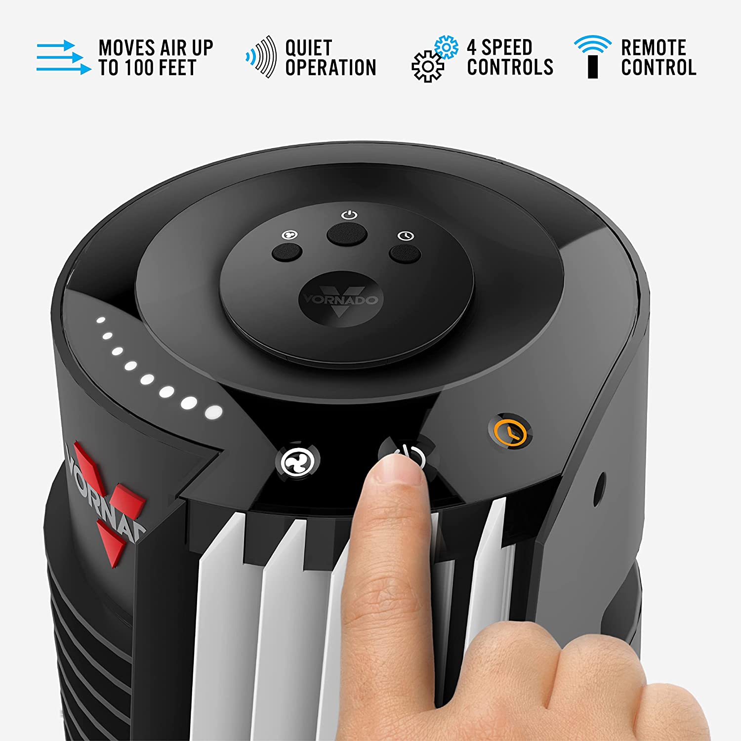 Vornado  41-in 4-Speed Indoor Black Tower Fan