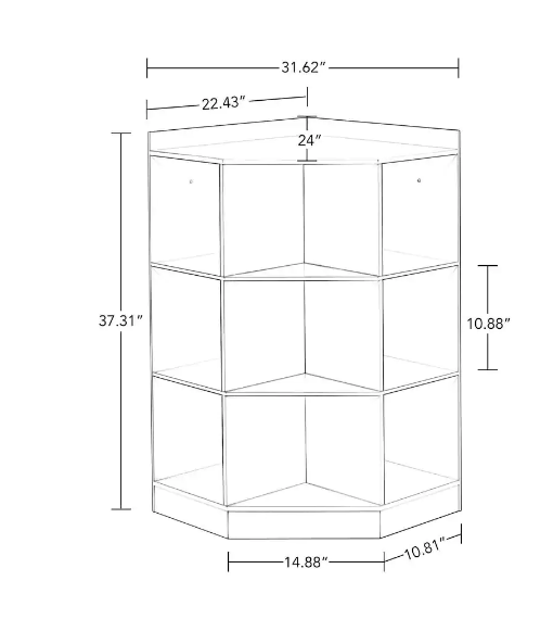 RiverRidge Home 6-Cubby. 3-Shelf Corner Cabinet in White