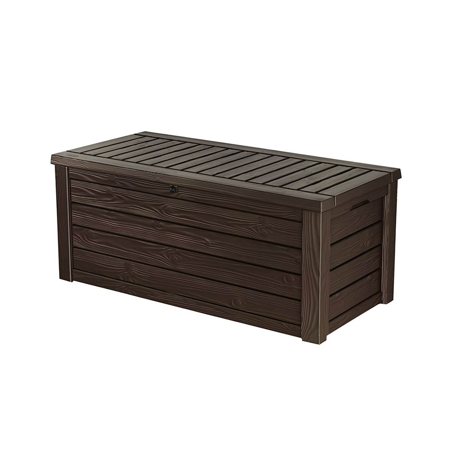 Keter Westwood Outdoor Deck Storage Box for Yard Tools. 150 gal. Espresso. Resin