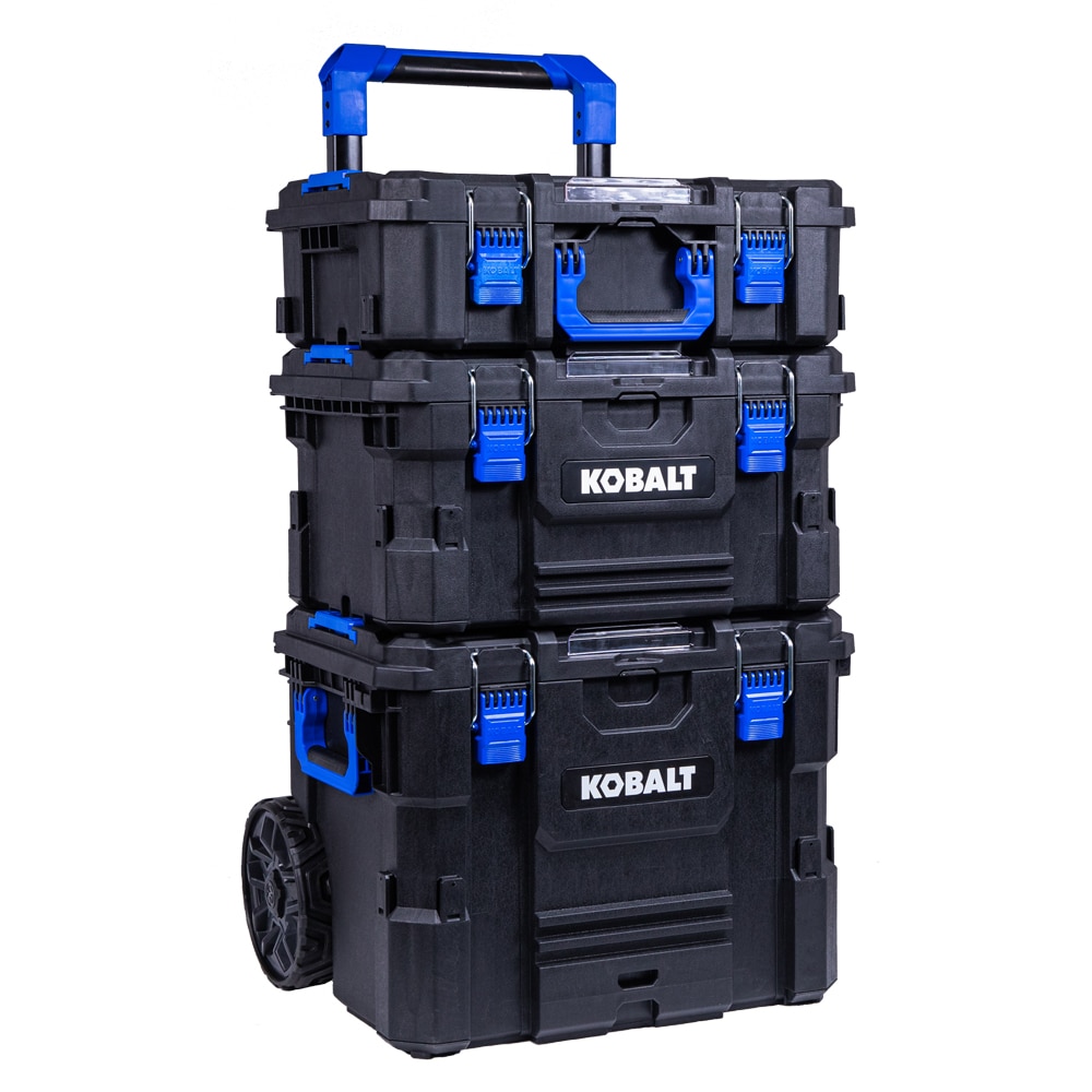 Kobalt 21.5-in Black Plastic Wheels Lockable Tool Box