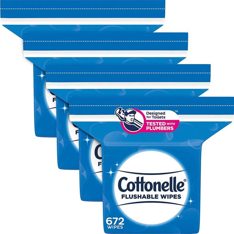 Cottonelle FreshFeel Flushable Wet Wipes. 4 Refill Packs. 168 Wipes