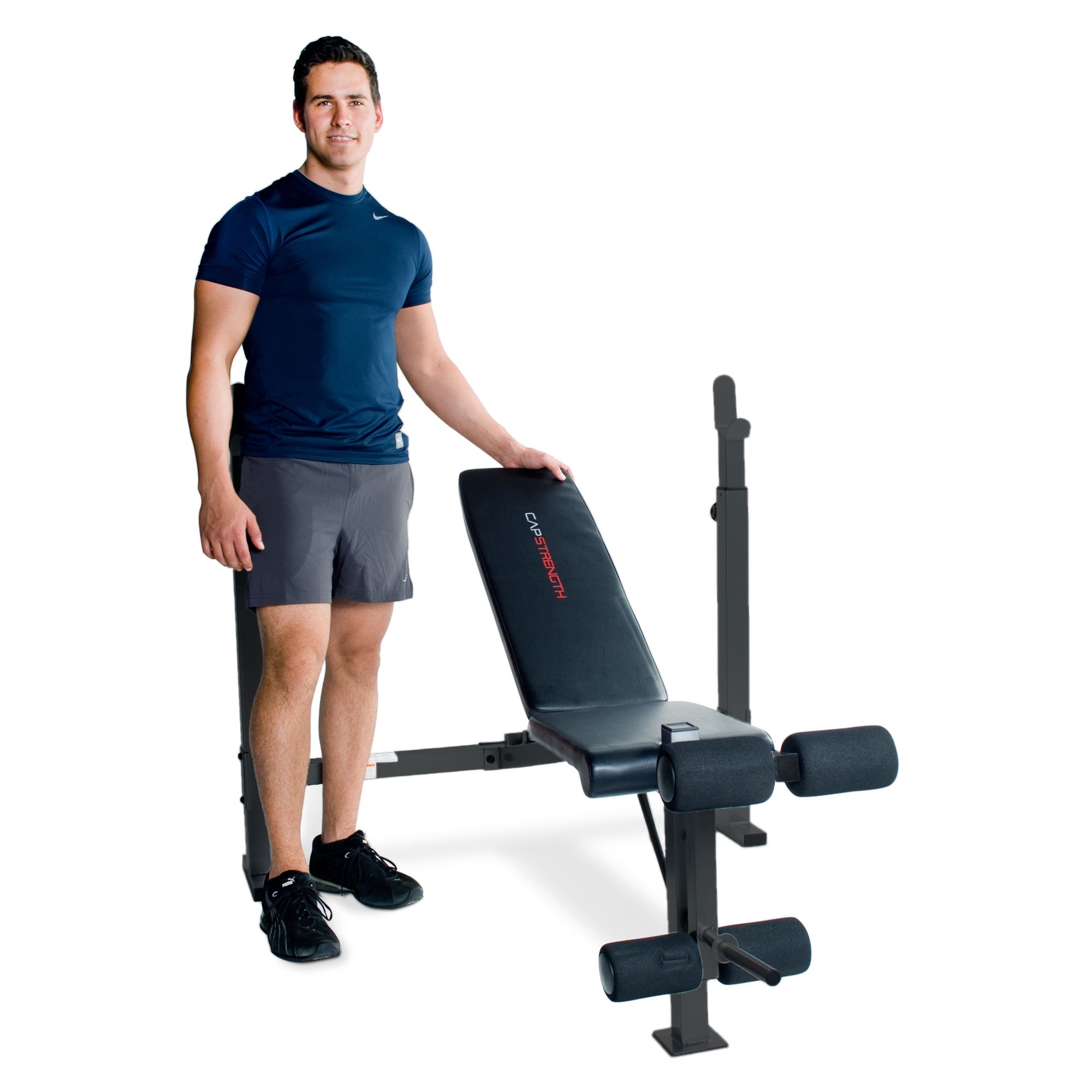 CAP Strength Olympic Weight Bench with Leg Extension. Black (500 lb Weight Capacity)