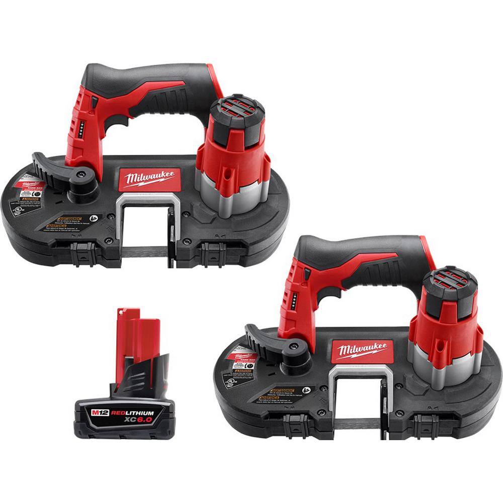 Milwaukee 2429-20-2429-20-48-11-2460 M12 12V Lithium-Ion Cordless Sub-Compact Band Saw with M12 Sub-Compact Band Saw and 6.0 Ah XC Battery Pack