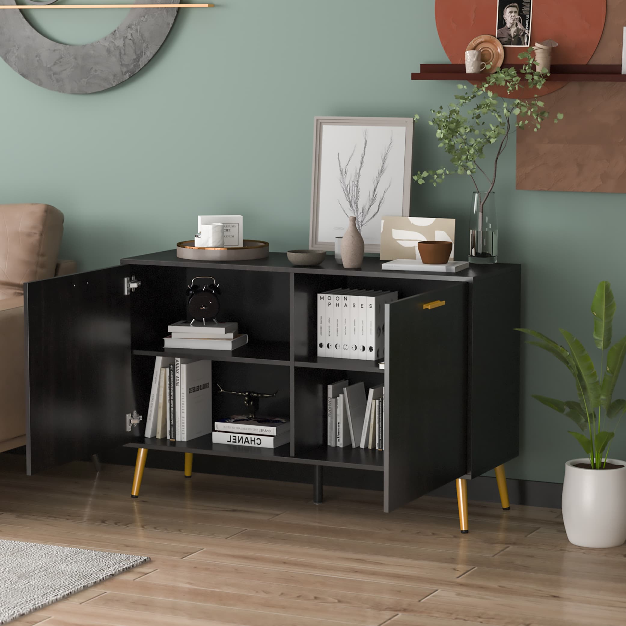 FUFU&GAGA 2-Door Multi Functional Storage Cabinet Chest