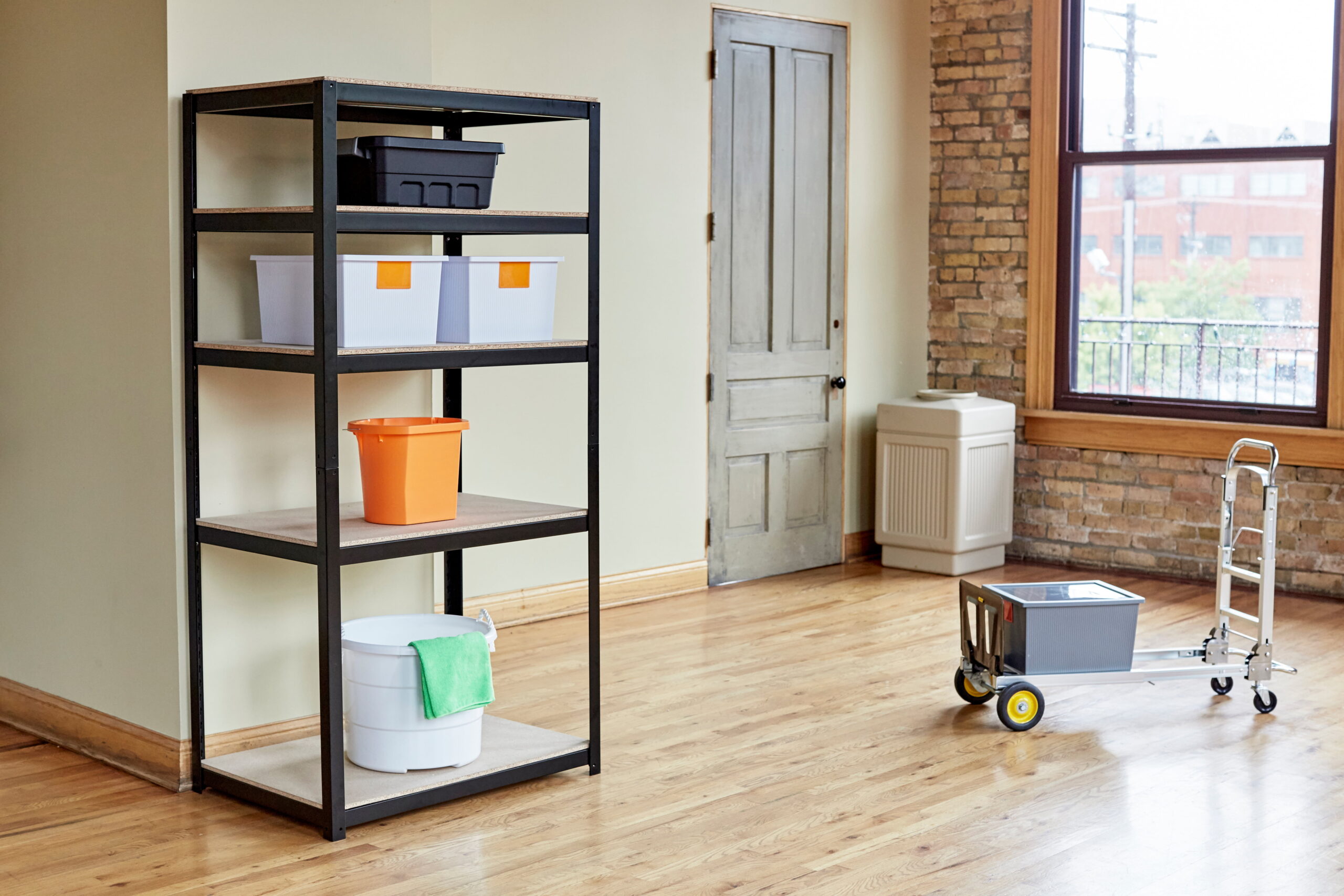 Safco 6244BL 48 in. x 24 in. x 72 in. Five-Shelf Boltless Steel/Particleboard Shelving - Black