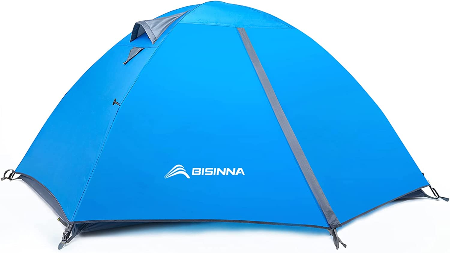 BISINNA 2 Person Camping Tent Lightweight Backpacking Tent Waterproof Windproof Two Doors Easy Setup Double Layer Outdoor Tents for Family Camping Hunting Hiking Mountaineering Travel. Blue