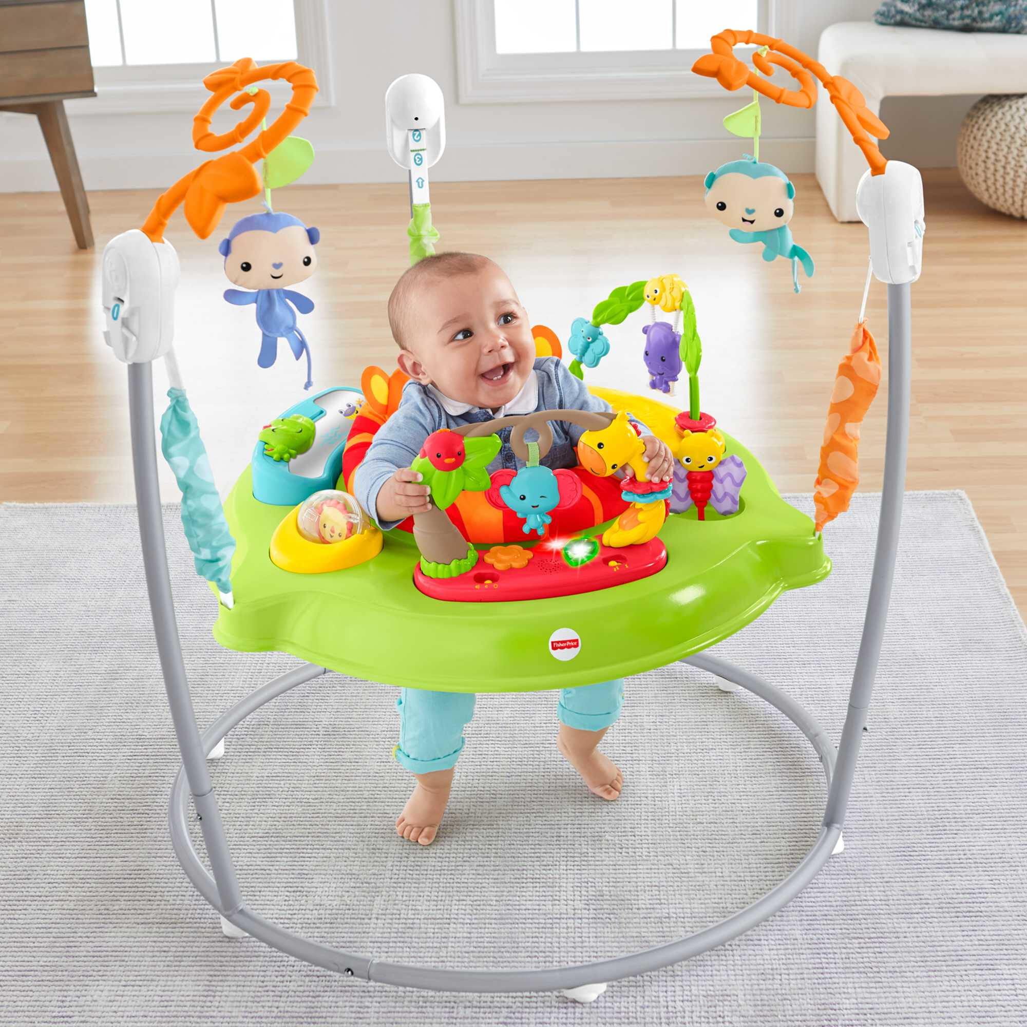 Fisher-Price Baby Bouncer Tiger Time Jumperoo Activity Center with Lights Music and Toys
