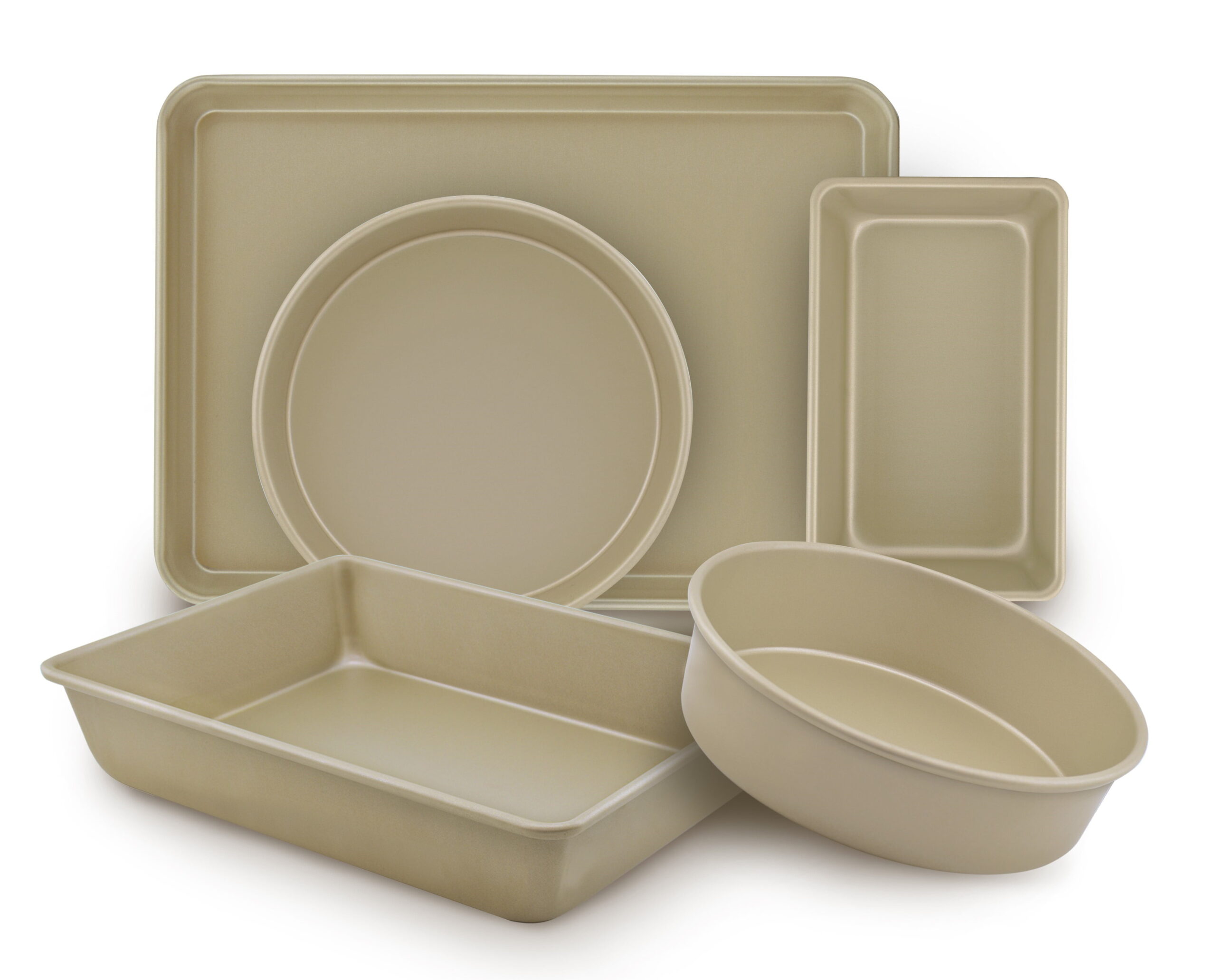 Mainstays 5-Piece Nonstick Aluminized Steel Bakeware Set. Baking. Gold