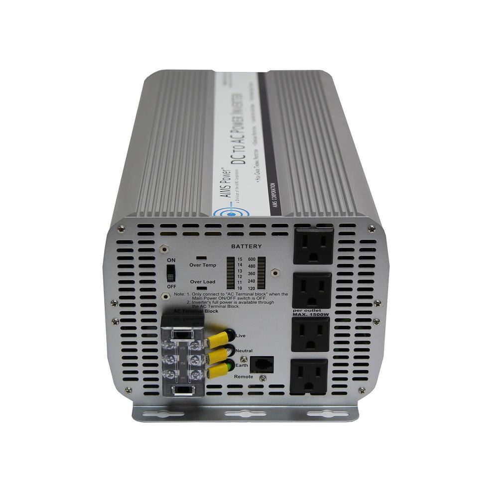 AIMS POWER  5.000-Watt Modified Sine Inverter 12-Volt DC to 120-Volt