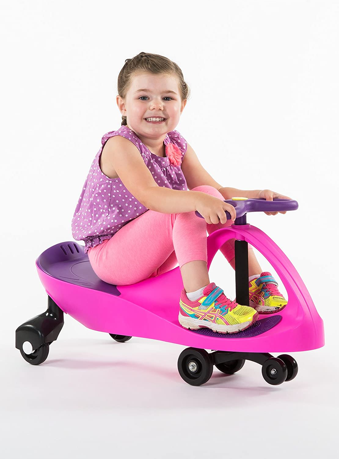 The Original PlasmaCar by PlaSmart - Pink | Purple - Ride On for Ages 3 Years and Up - No Batteries. Gears or Pedals - Twist. Turn. Wiggle for Endless Outdoor Fun- Sit Down Kids Riding Push Around Toy
