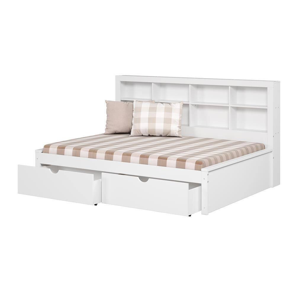 Donco Kids  White Full Daybed with Bookcase and Drawers