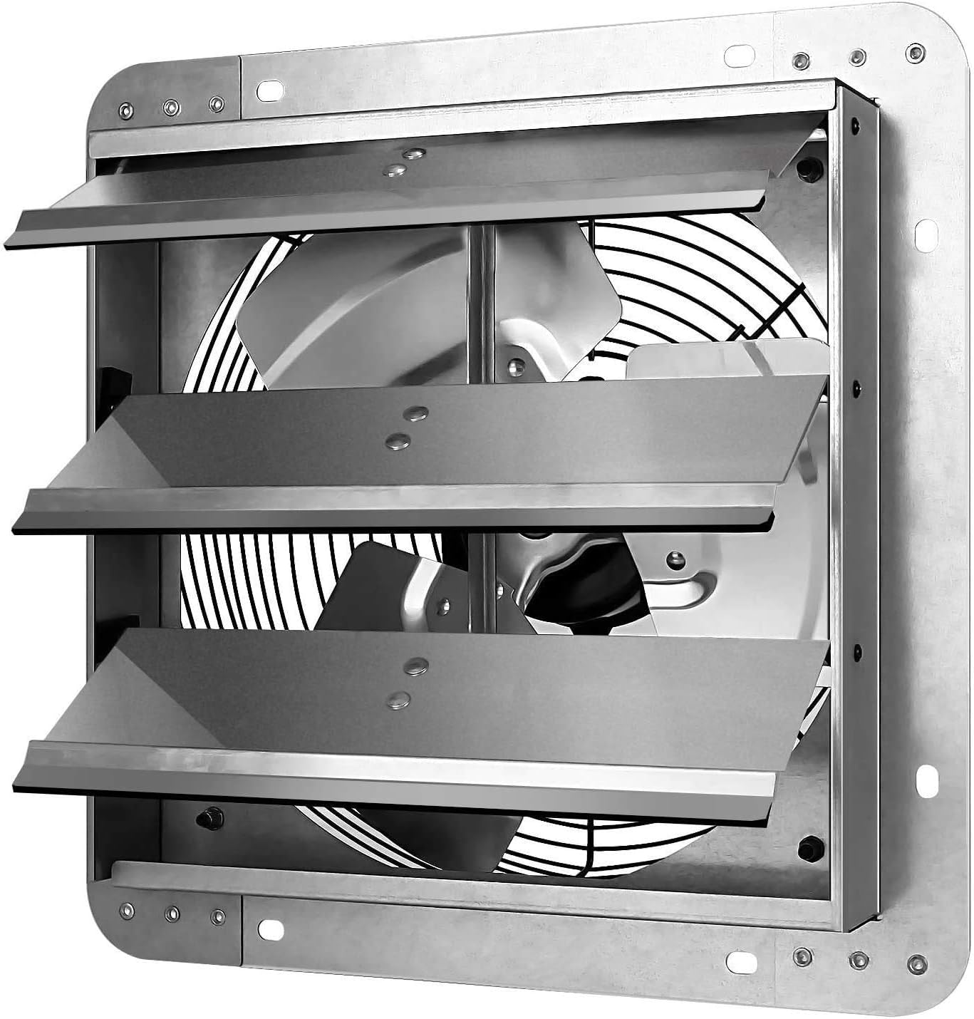 iPower 12 Inch Shutter Exhaust Fan Aluminum High Speed 1620RPM. 940 CFM. 1-Pack. Silver