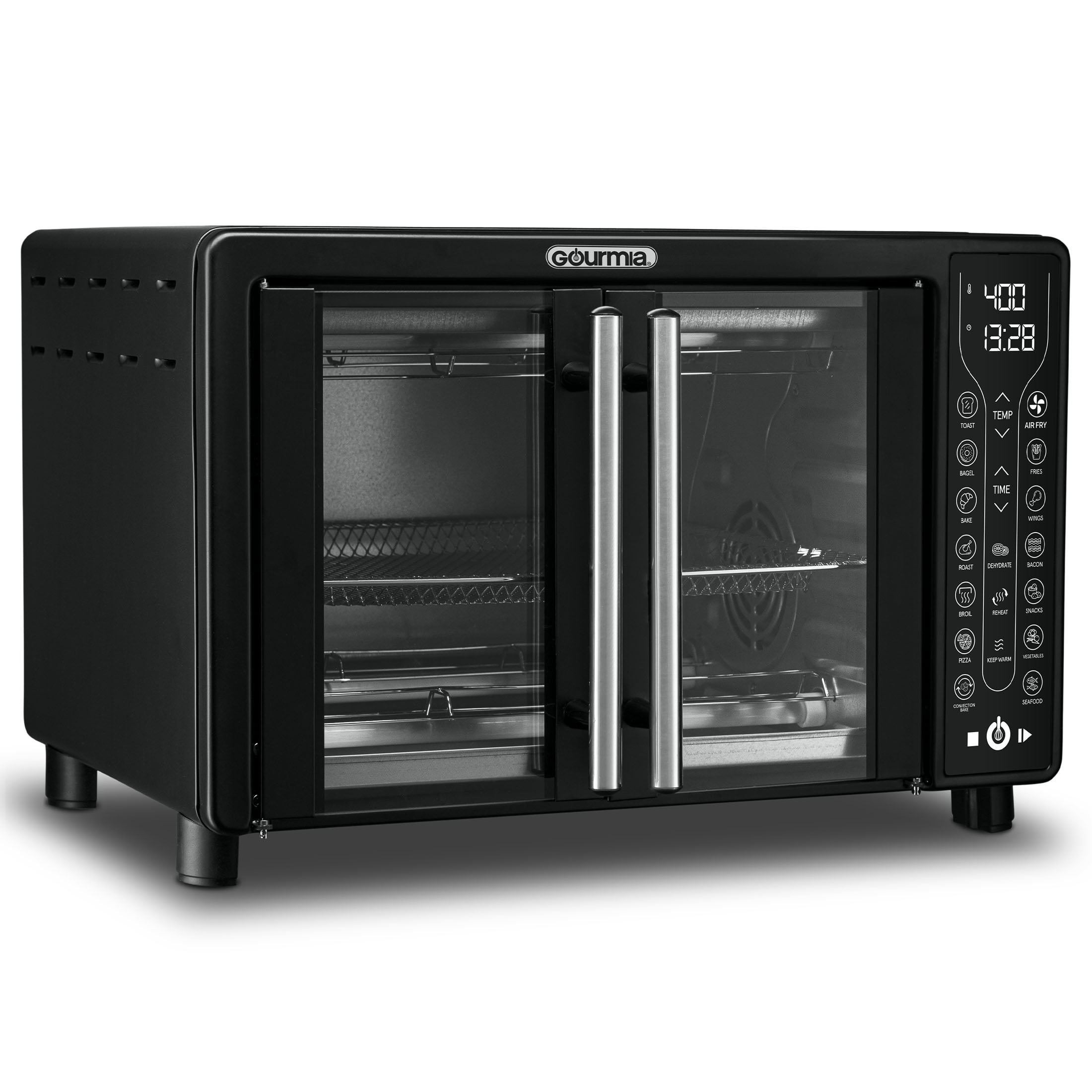 Gourmia Digital French Door Air Fryer Toaster Oven. Black