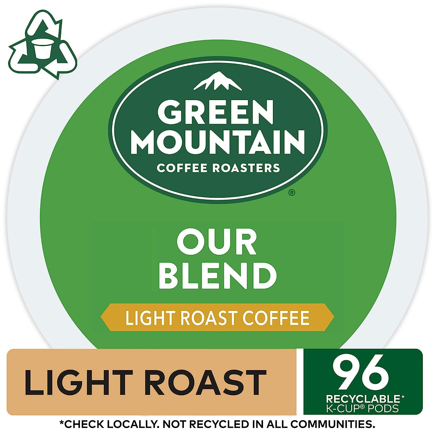 Green Mountain Coffee Roasters Our Blend. Single-Serve Keurig K-Cup Pods. Light Roast Coffee. 24 Count (Pack of 4)