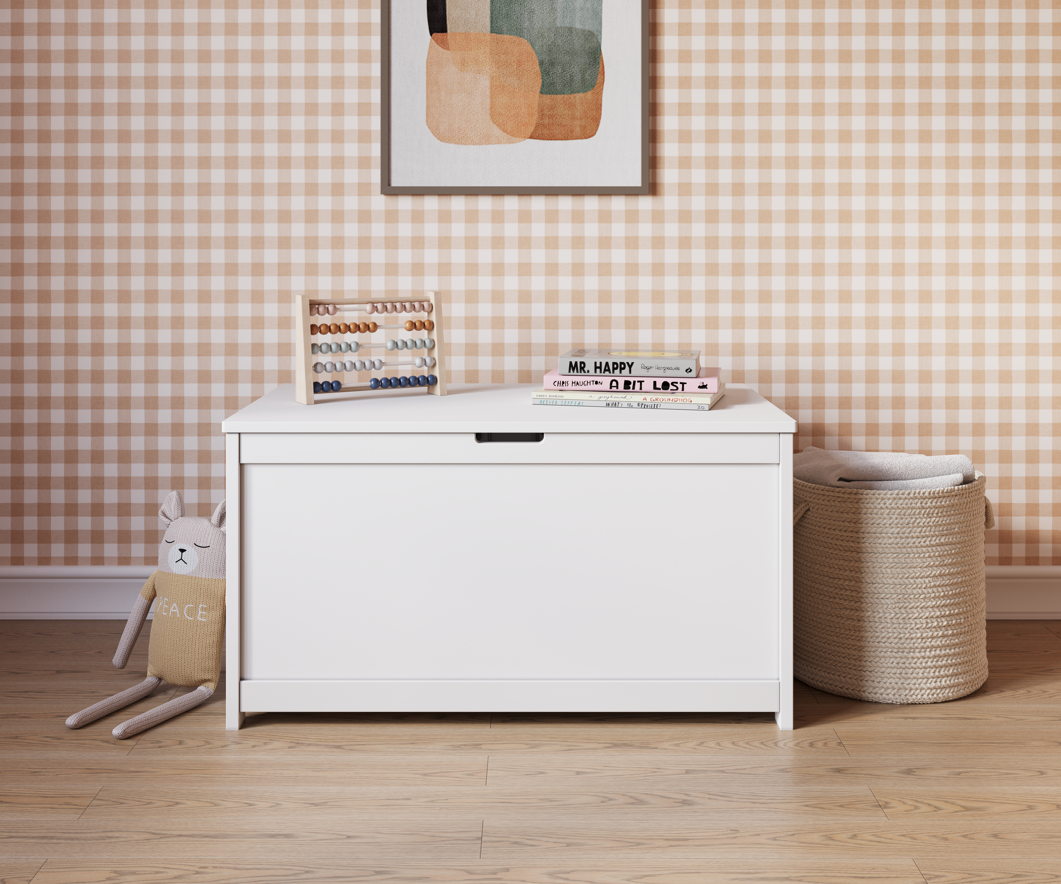 Forever Eclectic Harmony 32″ Kids Toy Box Storage Chest. Matte White