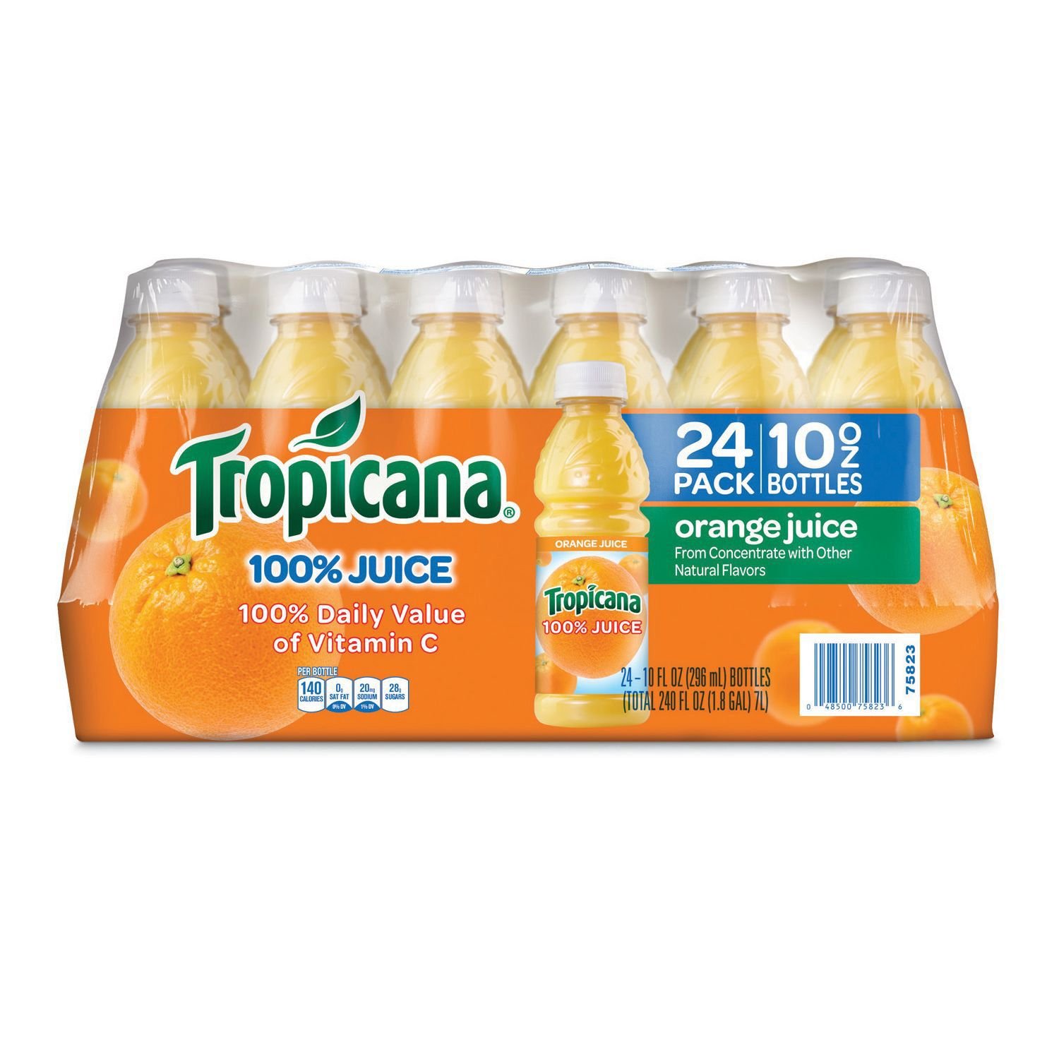 Tropicana 100 % Orange Juice (Pack of 24) 10 Fl Oz. 240 Fluid Ounce