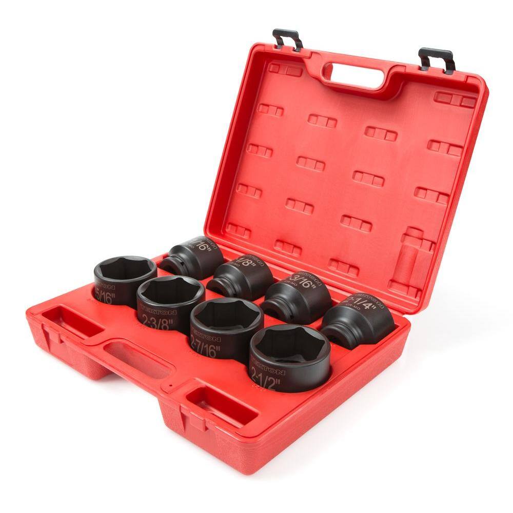 TEKTON 4893 3/4 in. Drive 2-1/16 - 2-1/2 in. 6-Point Shallow Impact Socket Set