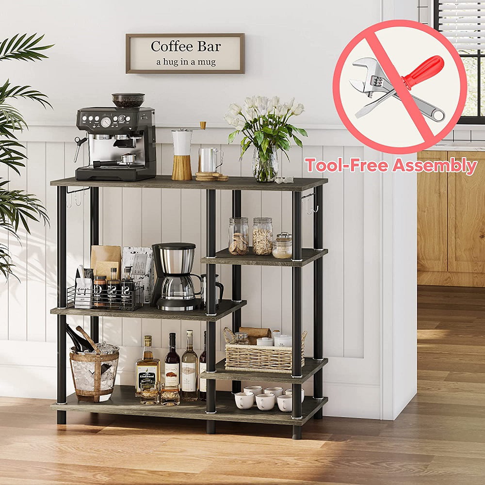 Bestier Baker-s Rack Microwave Oven Stand for Kitchen Grey