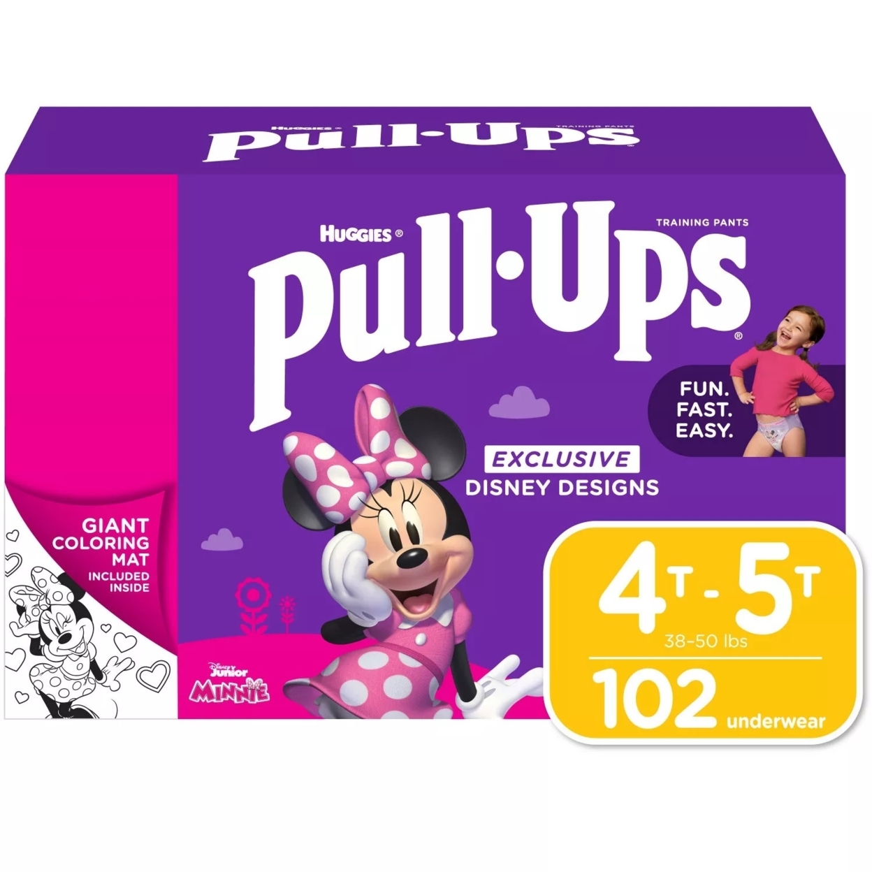 Huggies Pull-Ups Potty Training Pants for Girls. 4T-5T 35-50 Pounds (102 Count)