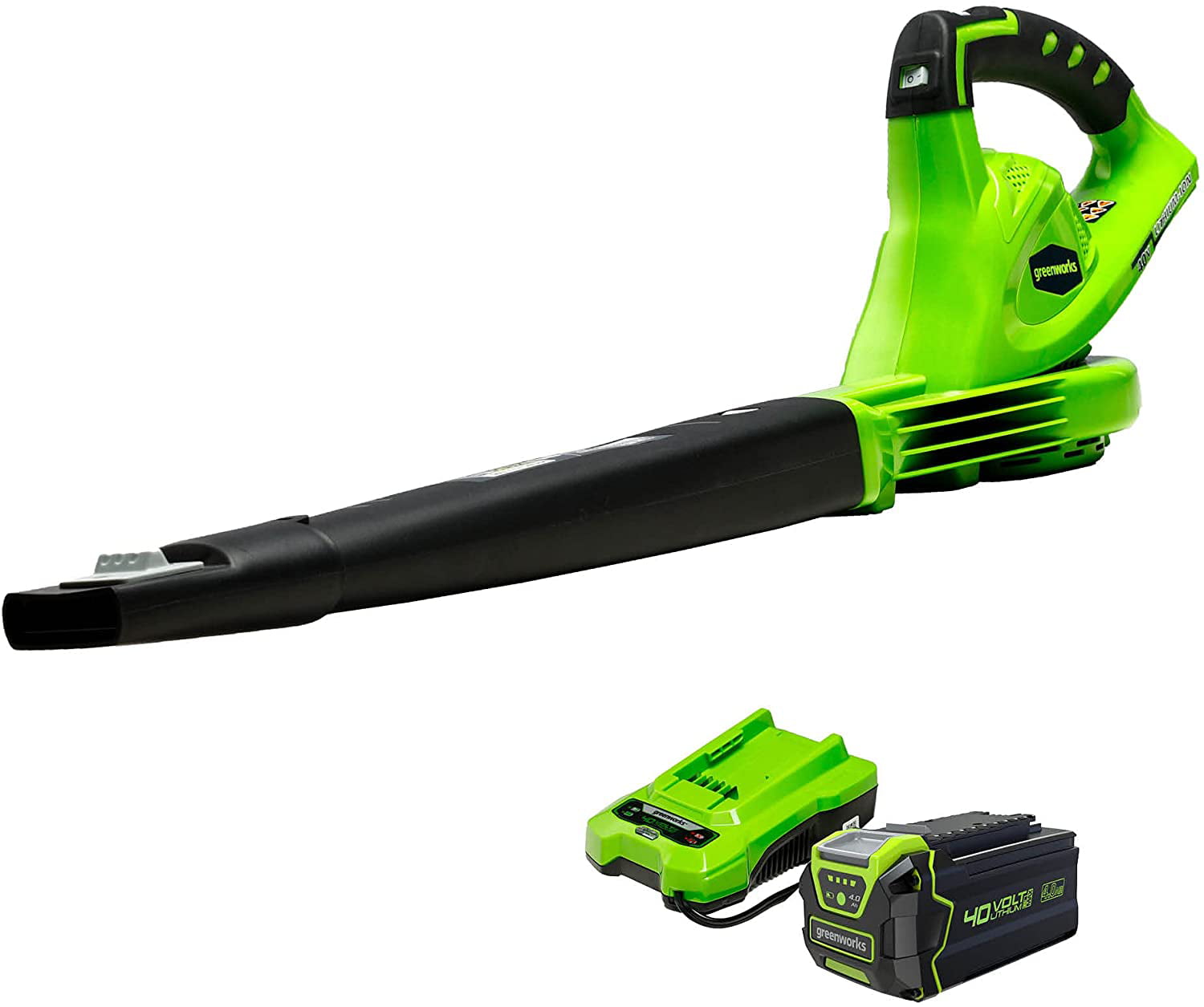 Greenworks 40V 135 CFM Cordless Leaf Blower/Sweeper w/4.0 Ah Battery. 24212