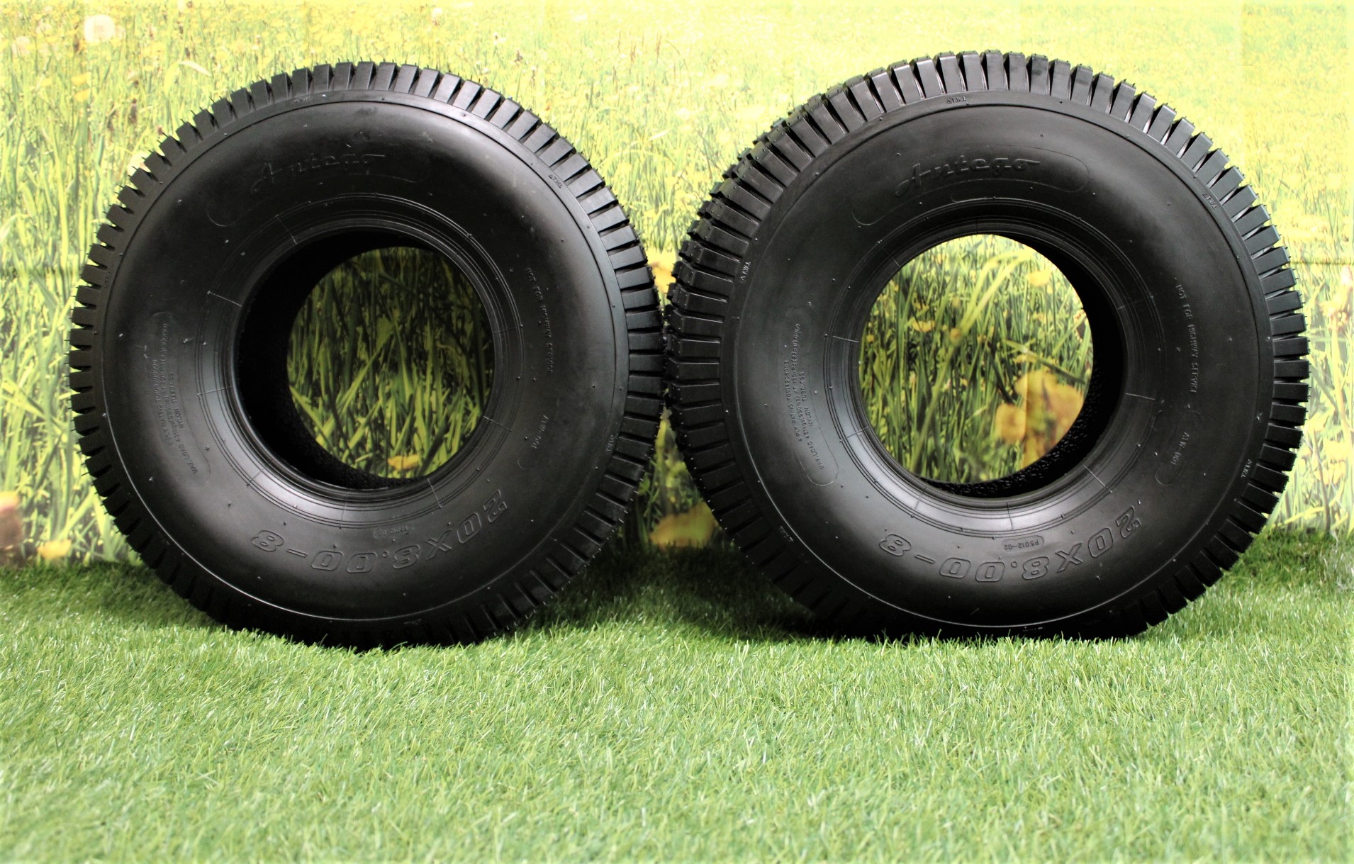 Antego Tire and Wheel 20×8.00-8 4 Ply Turf Tires for Lawn & Garden Mower 20×8-8 (Set of 2)