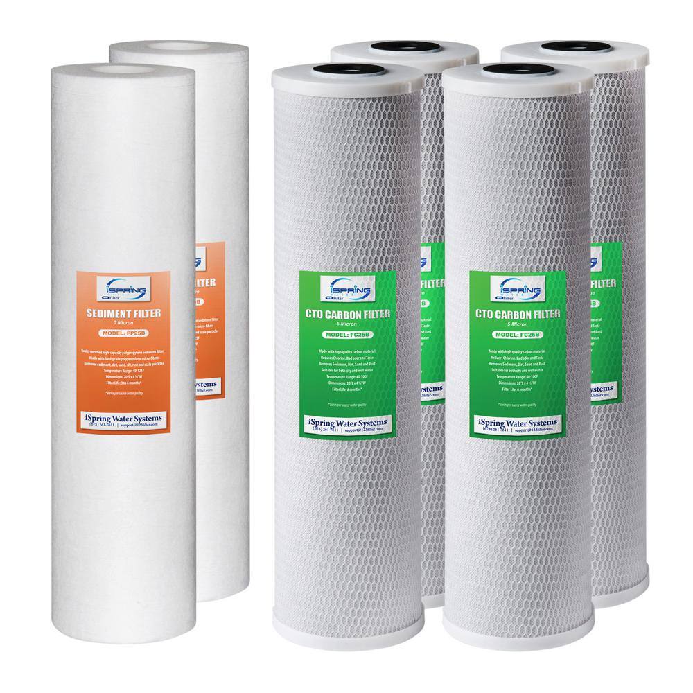 Bigbigmart F6WGB32B 3-Stage Whole House Water Filter Replacement with Sediment and Carbon Block Cartridges. Fits WGB32B. 2 Sets