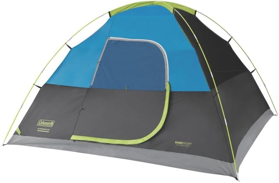 Coleman Dark Room Sundome Camping Tent. 6 Person Tent Blocks 90% of Sunlight and Keeps Inside Cool. Lightweight Tent for Camping Includes Rainfly. Carry Bag. and Easy Setup