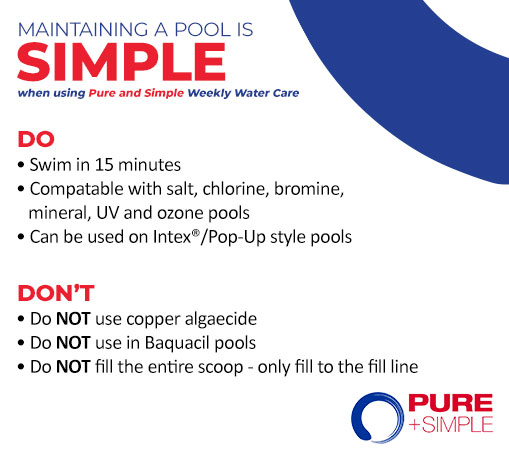 Pure + Simple Weekly Water Care for Swimming Pools - 10 LB Pail