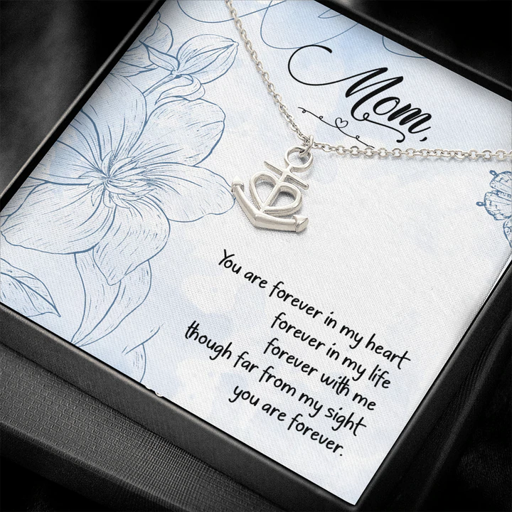 Gift for Mom – Anchor Heart Pendant Necklace