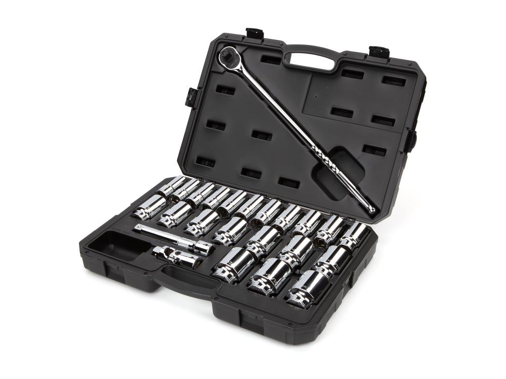 TEKTON 25-Piece Standard (SAE) 3/4-in Drive 6-point Set Deep Socket Set
