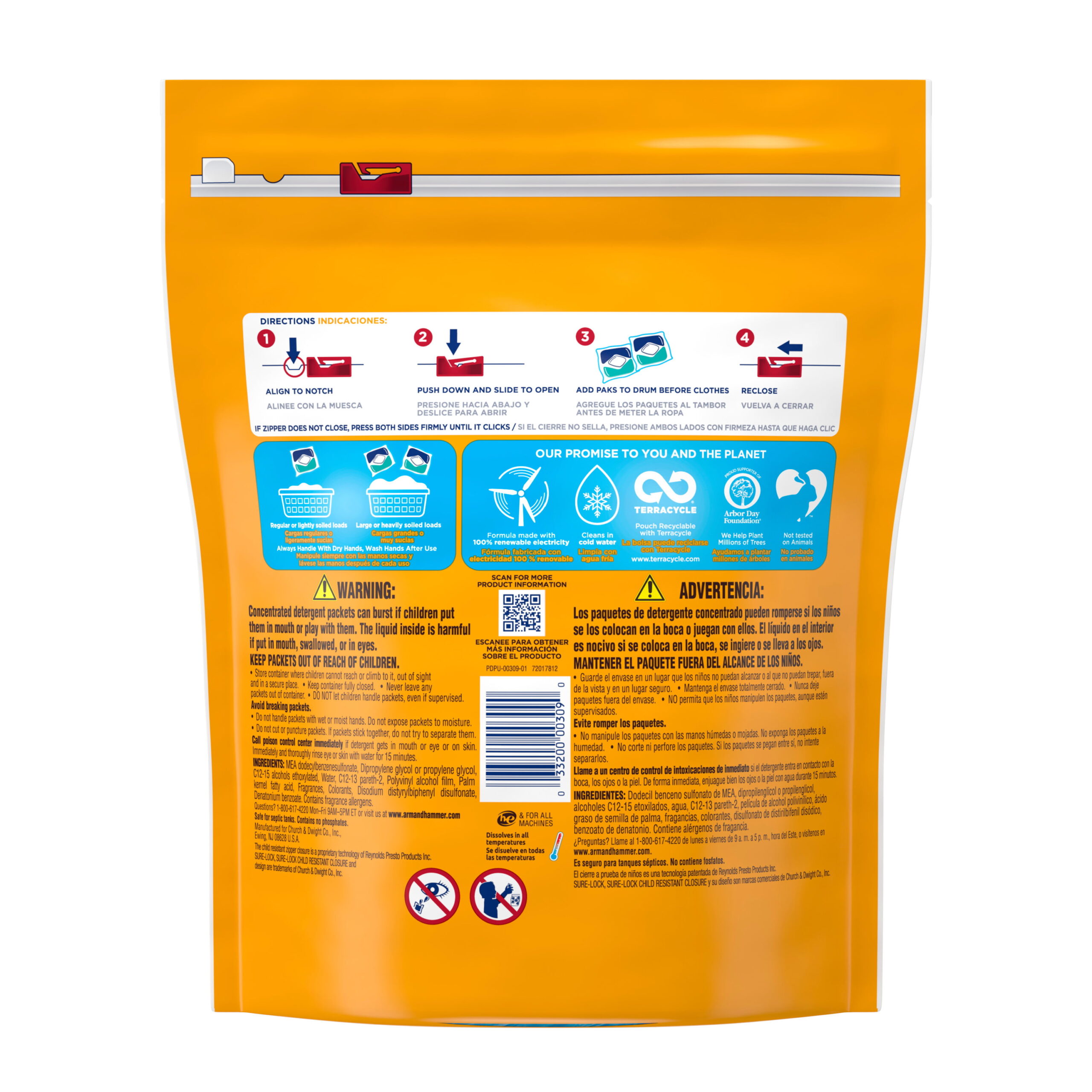 Arm & Hammer Clean Burst 5-in-1 Laundry Detergent Power Paks. High Efficieny (HE). 42 Count