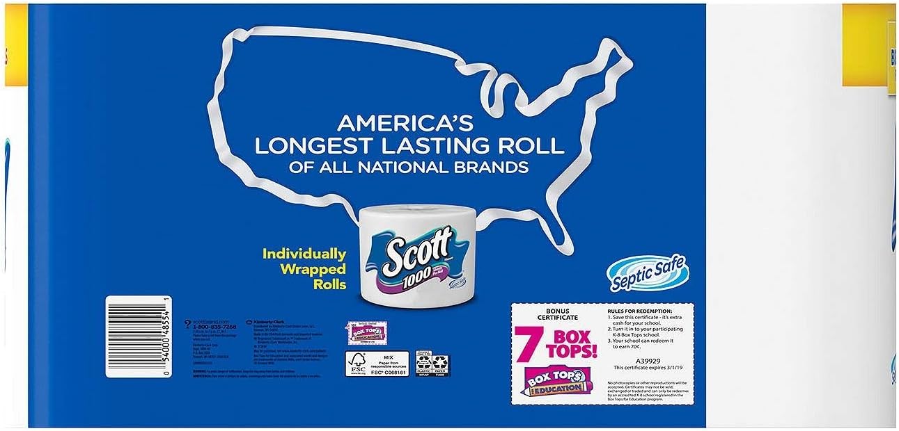 Scott 1000 Limited Edition Bath Tissue (1.000 Sheets. 45 Rolls). 45 Count (Pack of 1)
