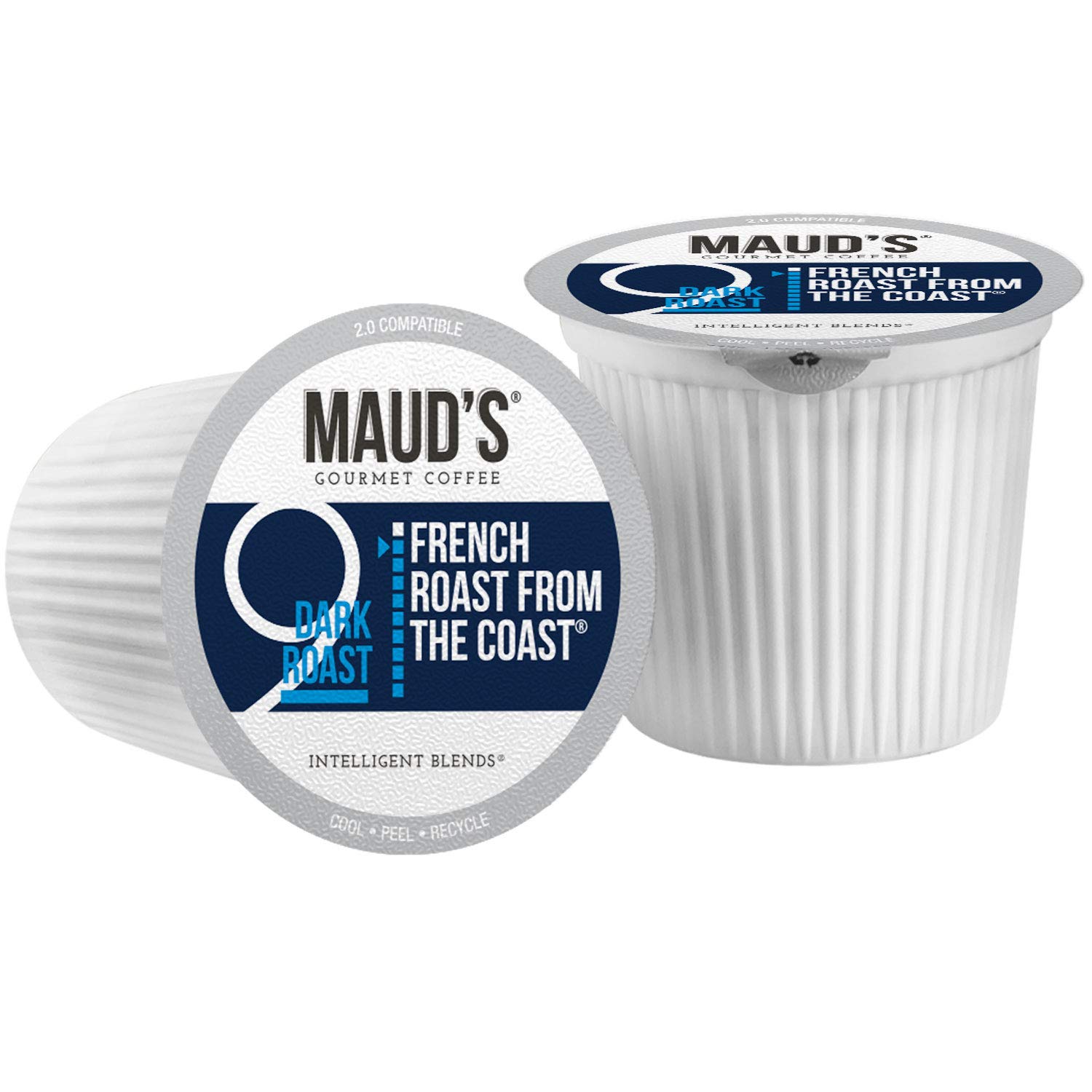 Maud-s French Roast Coffee (French Roast From The Coast). 100ct. Solar Energy Produced Recyclable Single Serve French Roast Coffee Pods – 100% Arabica Coffee California Roasted. KCup Compatible