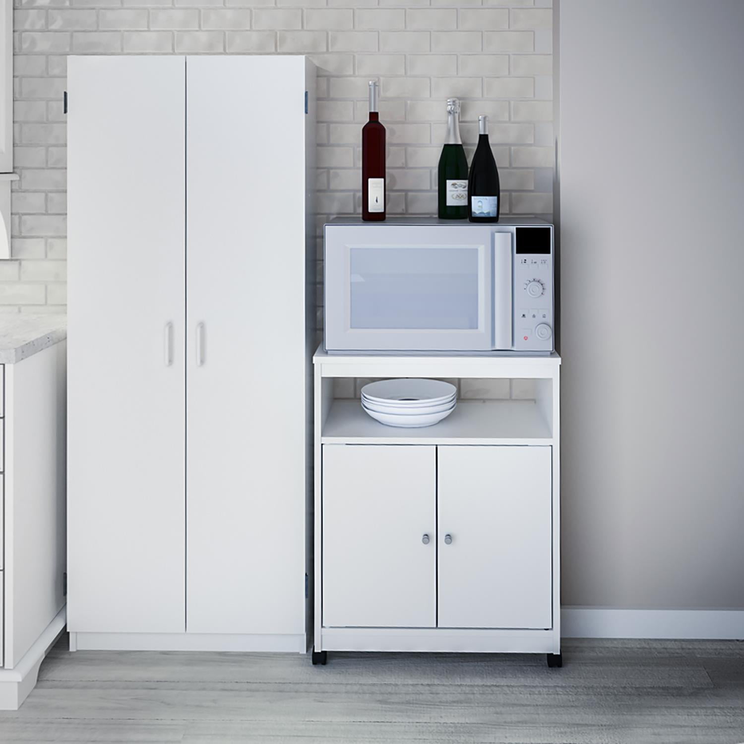 Ameriwood Home Landry Kitchen Microwave Cart. White