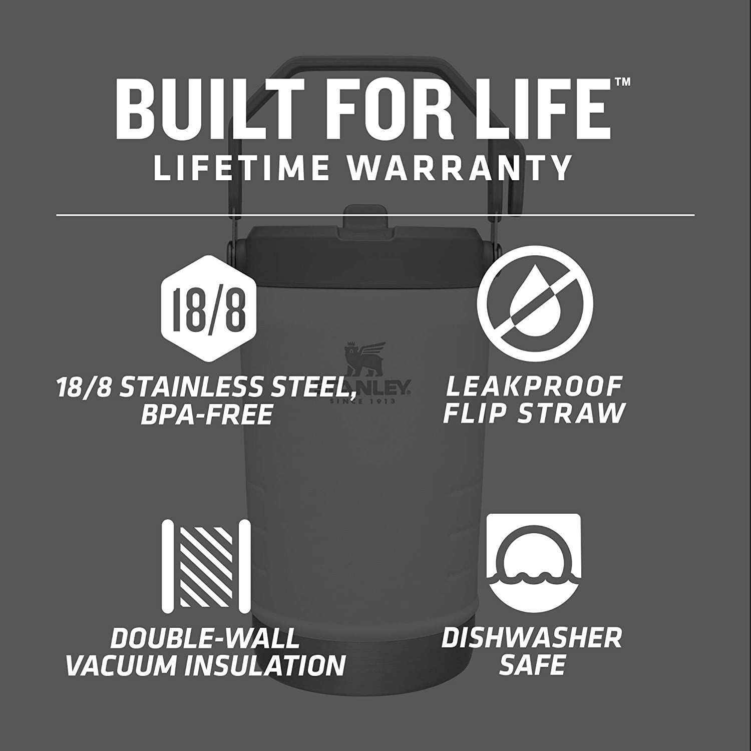 Stanley The IceFlow Flip Straw 40oz Jug. Polar (10-09996-002)