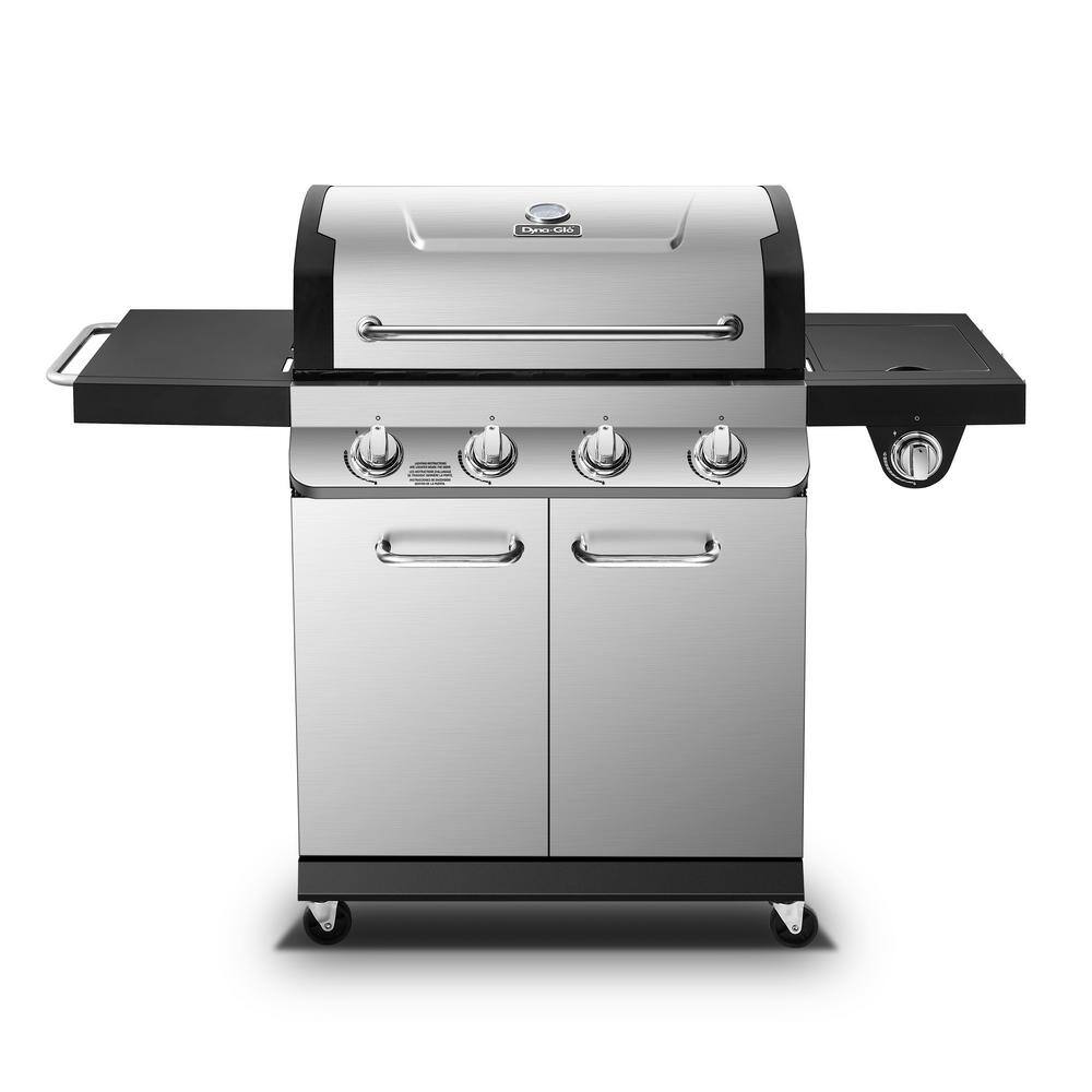 Dyna-Glo DGP483SSP-D Premier 4-Burner Propane Gas Grill in Stainless Steel with Side Burner