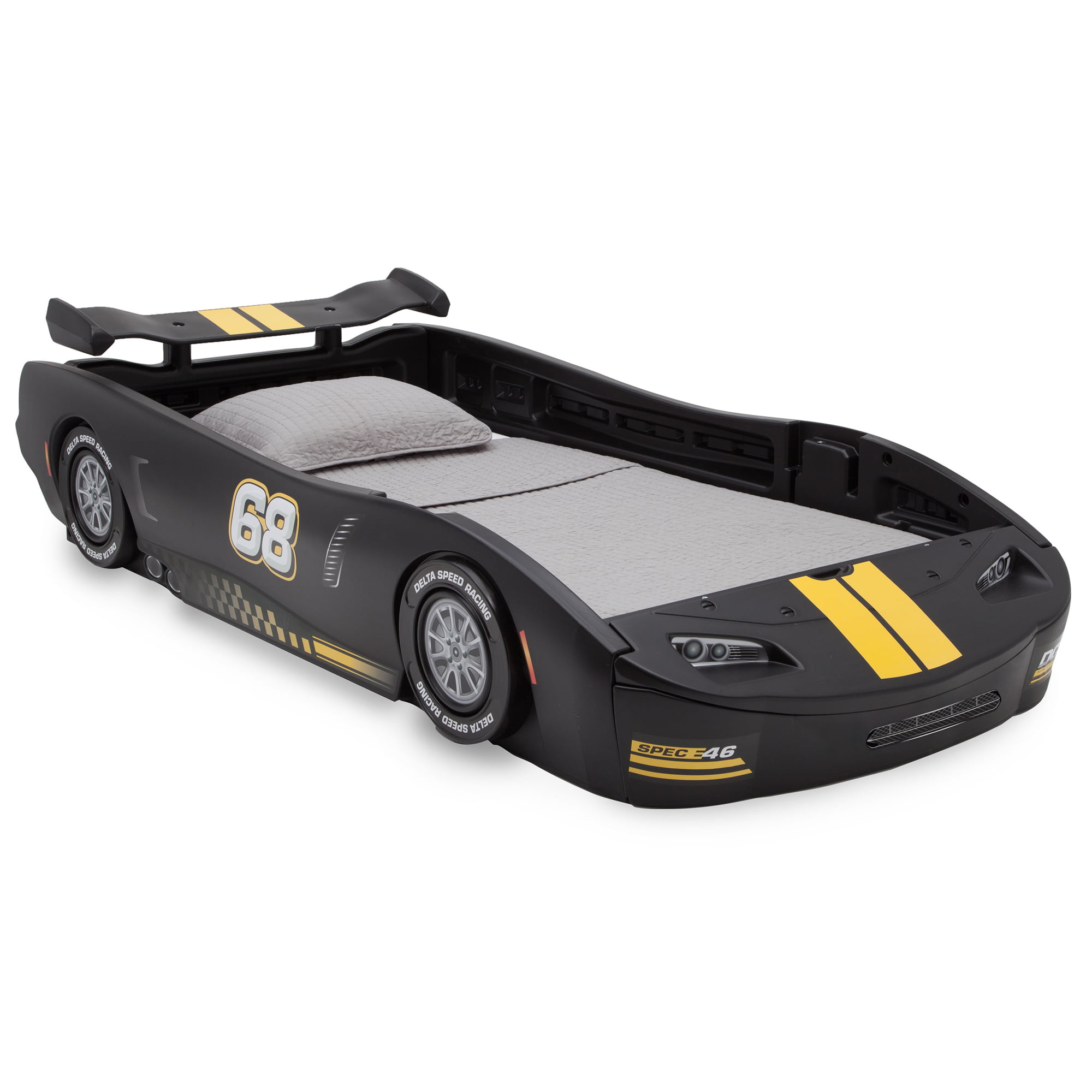 Delta Children Turbo Race Car Twin Bed. Black