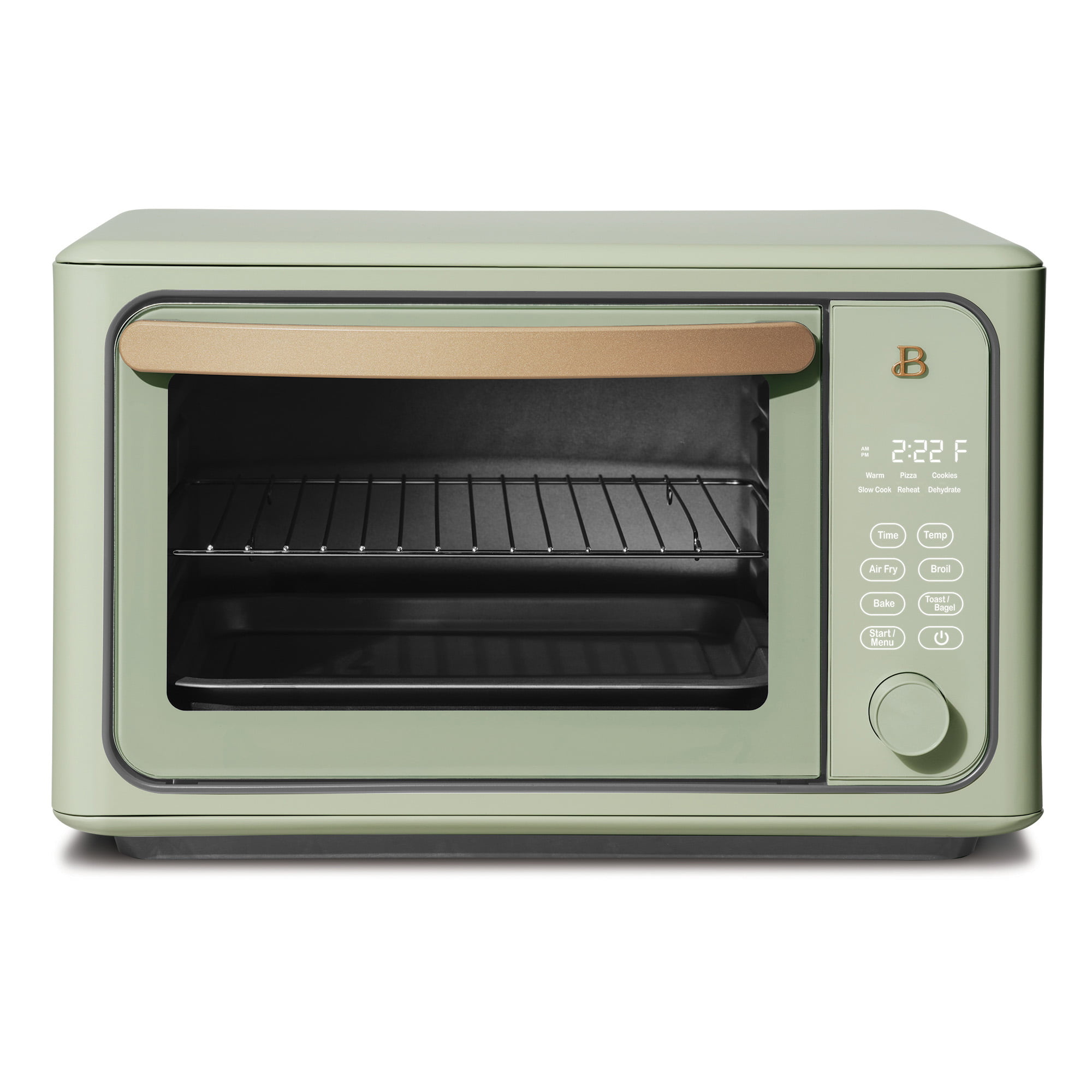 Beautiful 6 Slice Touchscreen Air Fryer Toaster Oven. Sage Green by Drew Barrymore