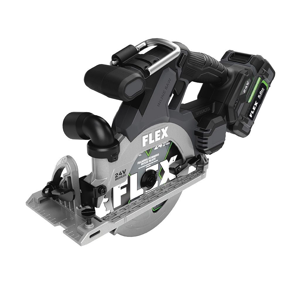 FLEX FX2131A-1C 24-volt 6-1/2-in Brushless Cordless Circular Saw Kit Circular Saw (1-Battery and Charger Included)