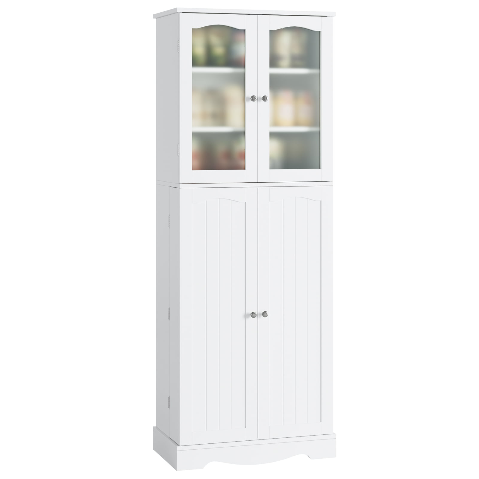 Homfa Kitchen Pantry Cabinet. 63.5” Tall Storage Cabinet with Doors and Adjustable Shelves. White